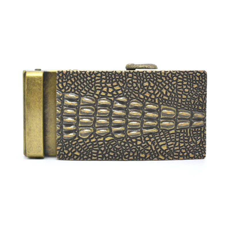 Wholesale Carosung Designer Antique Metal Alligator Ratchet Buckle Crocodile Custom Belt Buckles for Men