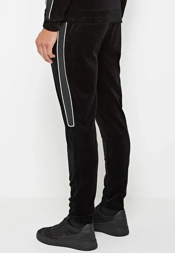 2020 Custom Wholesale China Factory Black Velvet New Design Velour Mens Tracksuits