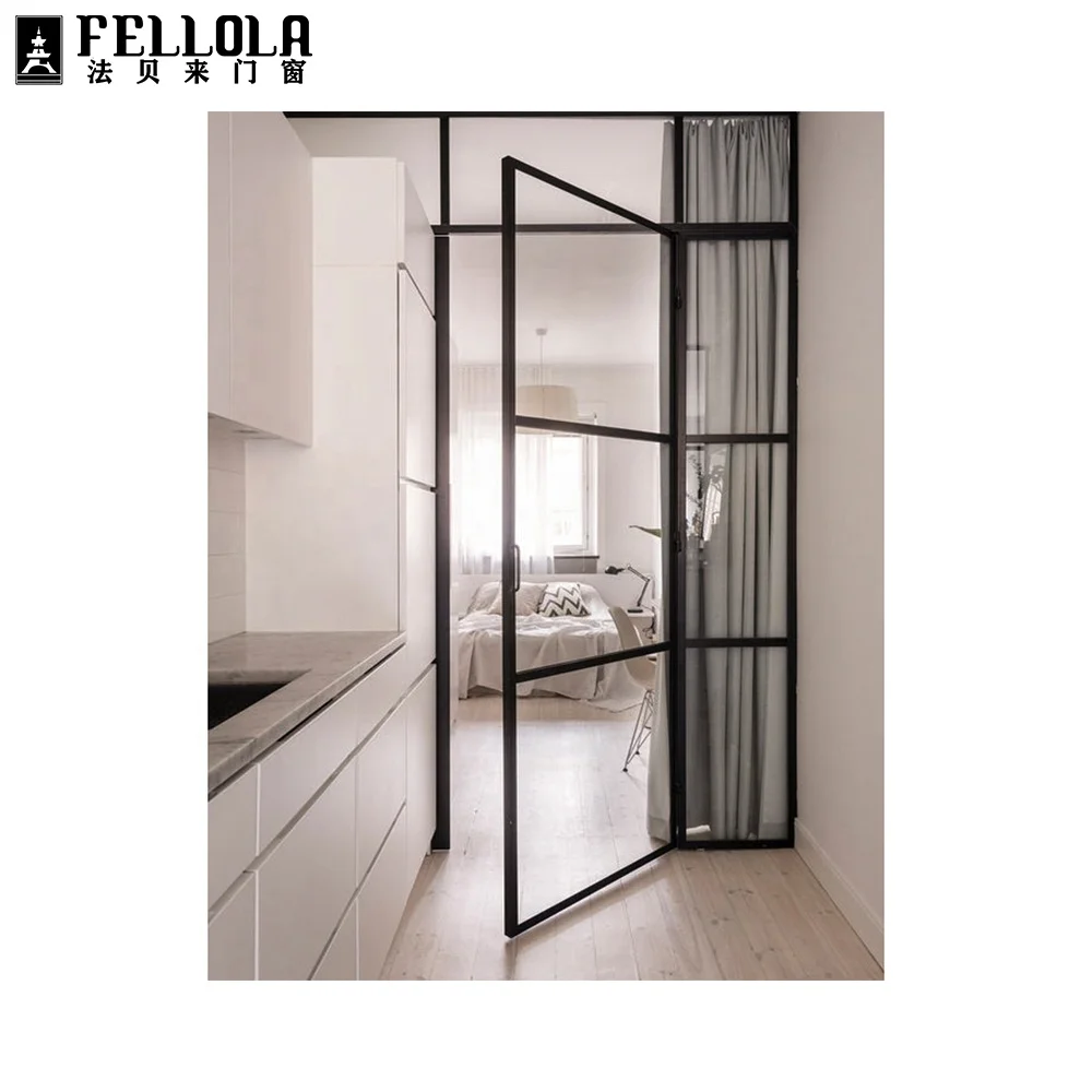 
Fellola Narrow frame hot sale aluminum bathroom sectional design glass door 