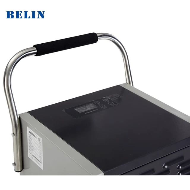 138L per day commercial dehumidifier with universal wheels hand push rod