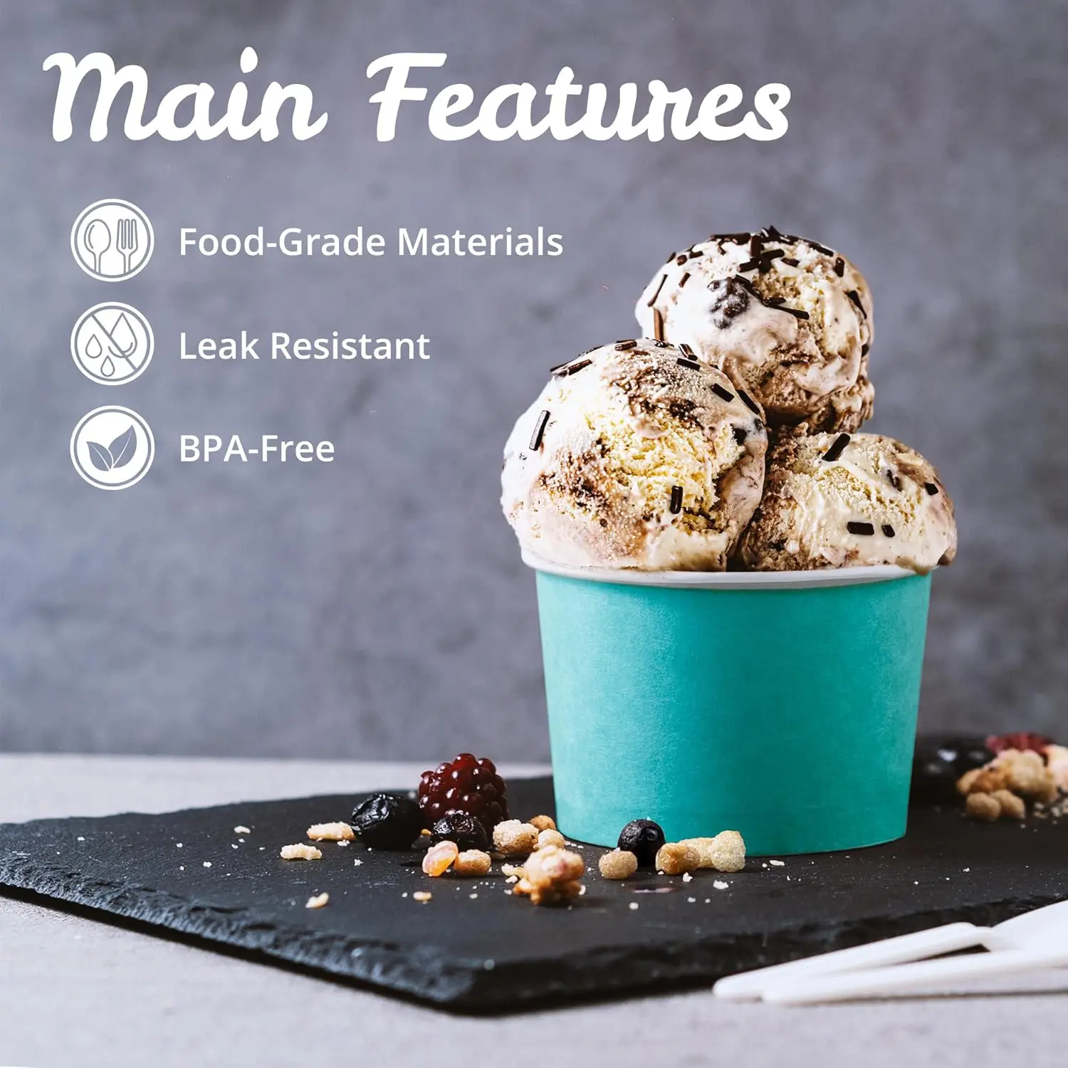 9-ounce Hot Pink, Baby Pink, Mint, Yellow, Blue Paper Ice Cream Cups 9 oz Disposable Custom Dessert Bowls for Hot and Cold