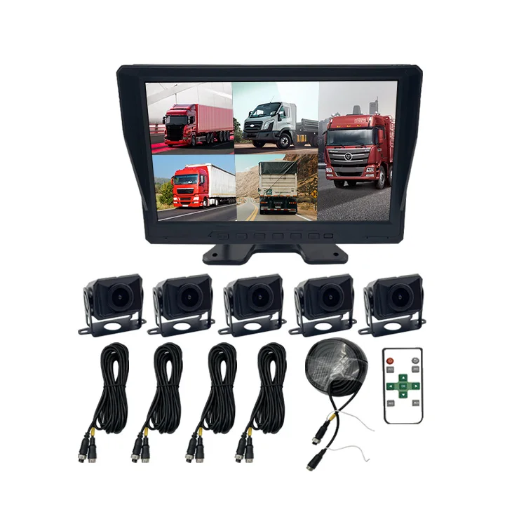 BSD 10.1 Inch 5 Channel AHD Monitor Video Recorder Reverse Rearview Camera for Truck Vehicle School Bus