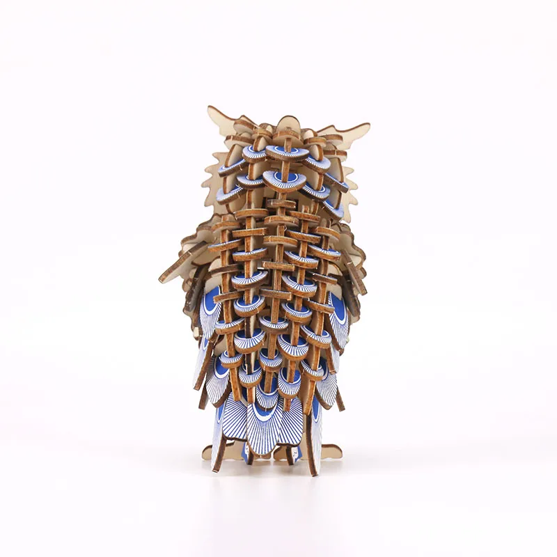 Jigsaw Puzzle Assembly Model Educational Toy Wooden Puzzle Animal Craft Puzzle Colorful Owl DIY 3D 2 Sheets/set 7KG/6.6KG 142pcs