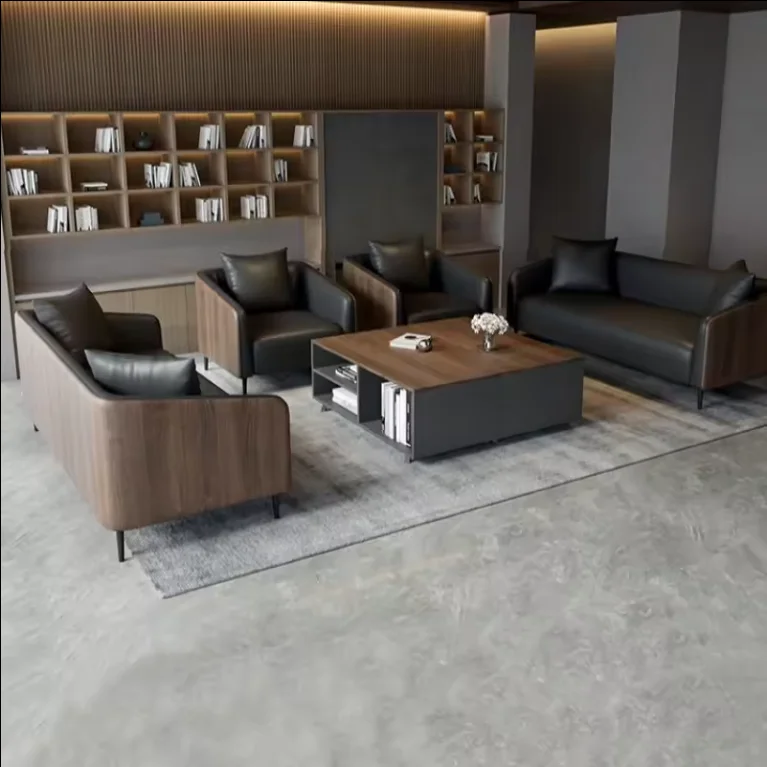 Reception Sofa Home Office Sofa Set Modern Design Sofa Minimalist Luxury Furniture Italian Style Office Leather Contemporary