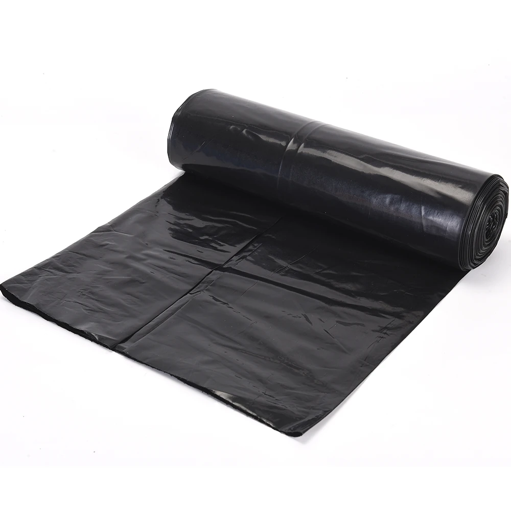 Heavy Duty 3 Mil Black Contractor Garbage Bags Good Quality Management Stand-Up PET Plastic Big Trash Dumpster Rubbish Packaging