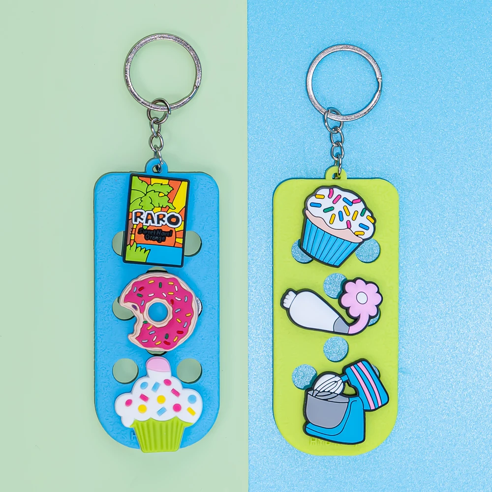 Factory Direct Custom with Hole EVA Keyrings Wholesale Silicone Key Ring 2D Rubber Key Chain Soft PVC Keychain