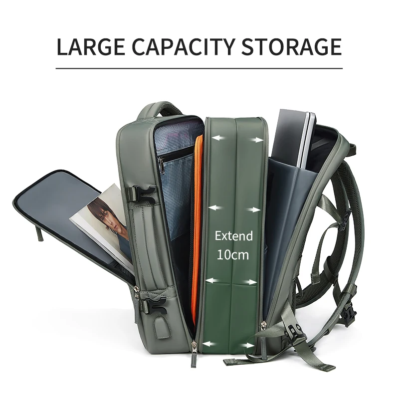 Customized Logo Fashion Waterproof Oxford 13inch Backpack Laptop for Man School Bag with USB Charging Port