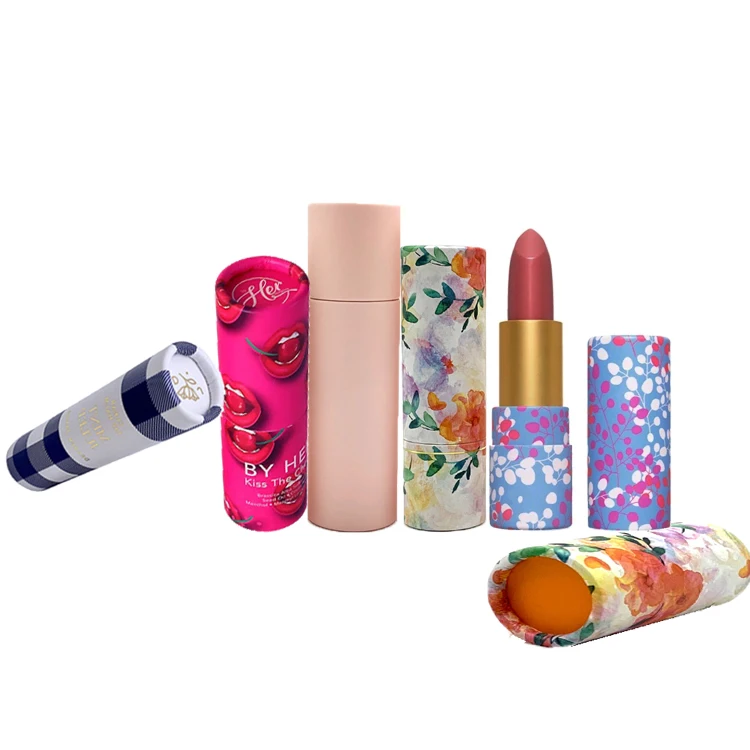 Eco-friendly kraft Cardboard Mini Lip balm push up paper tube 5g deodorant container oil-resistant