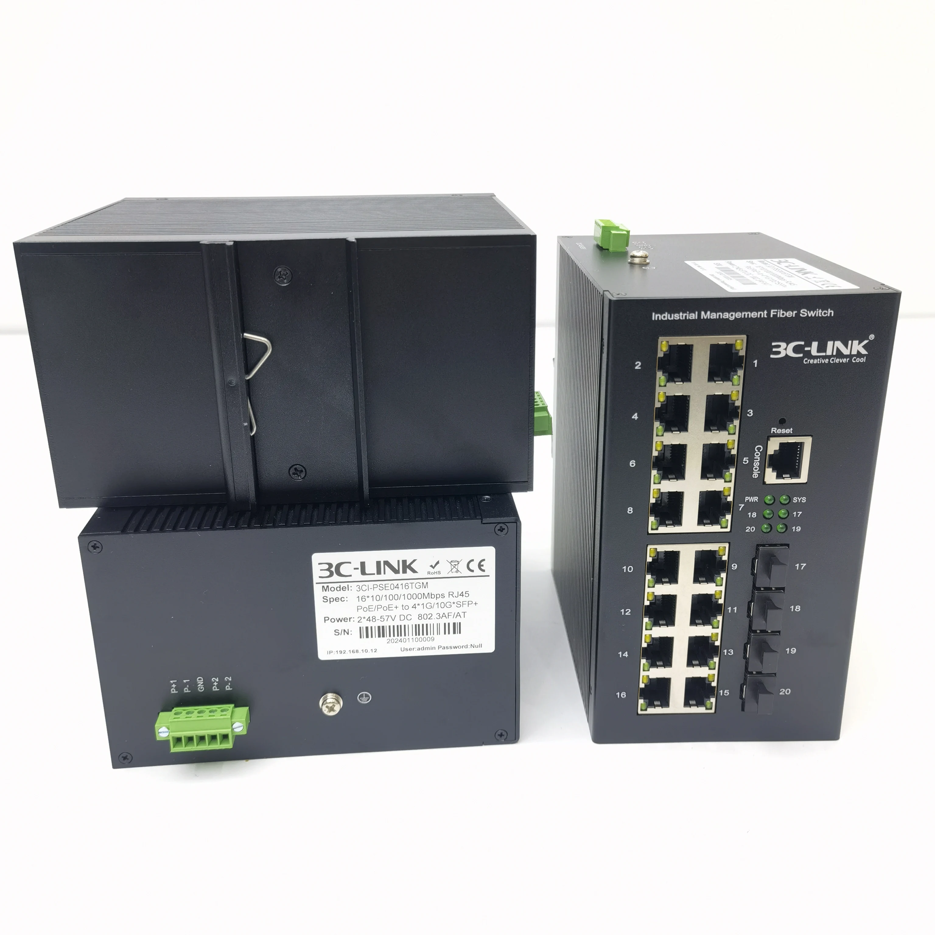 Powerful features L2/L3 Managed 4*10G SFP+ 16 POE ports  Industrial Switch Fiber Optic Switch