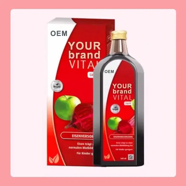 OEM Private Label Dietary Supplement Iron Liquid Drops Vitamin MCT Oil Vitamins Liquid Iron syrup Supplement