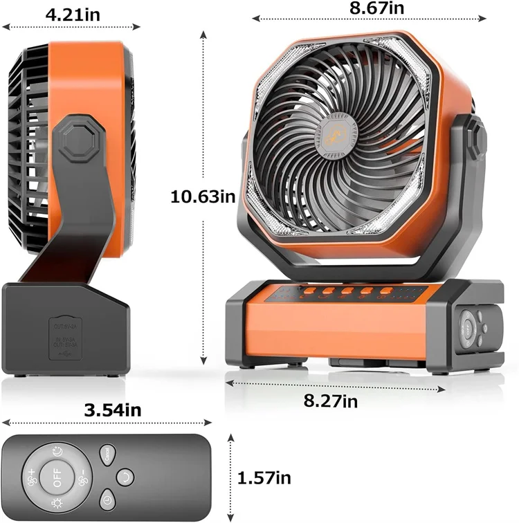 Power Outage Emergency Auto Oscillating Personal Usb Desk Fan Tent Fan Sleep Mode 20000Mah Rechargeable Outdoor Fans