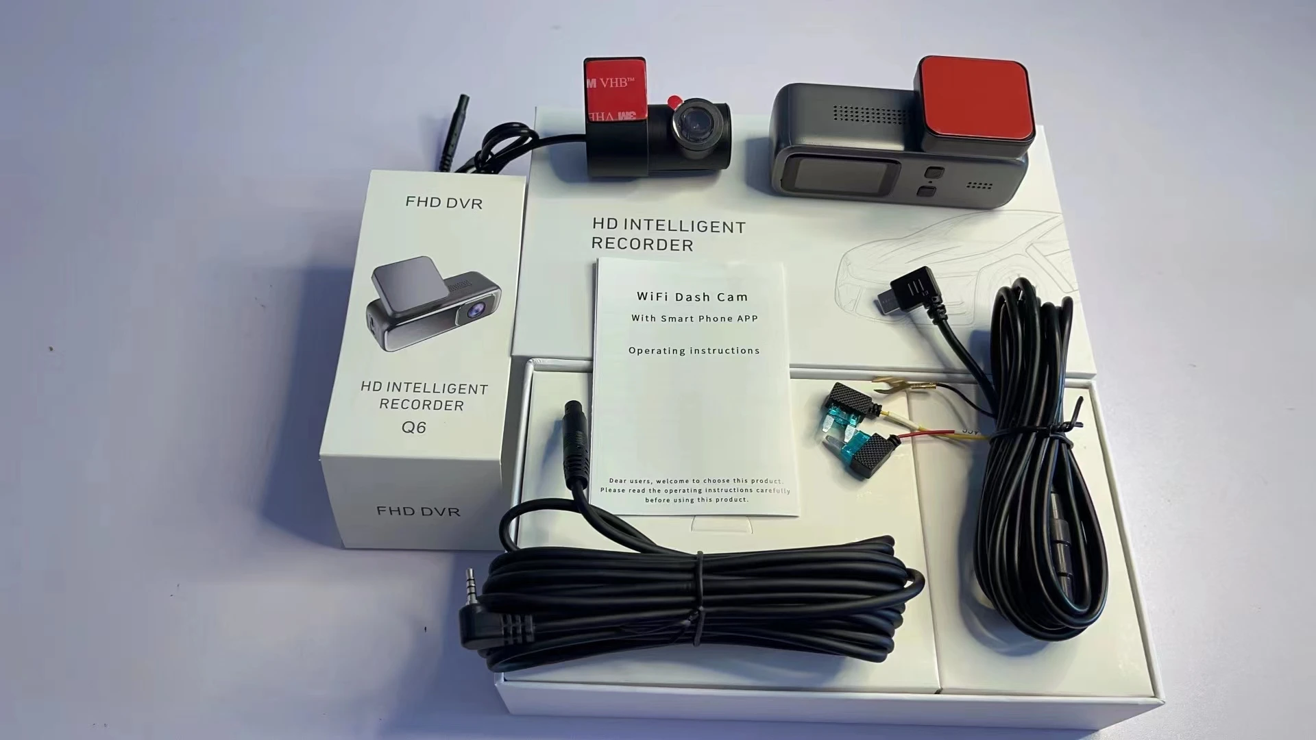 Front real 2k resolution WIFI dash cam black box double recorder 1.47 inch IPS screen 150 wide angle rear camera 1K vehicle dvr