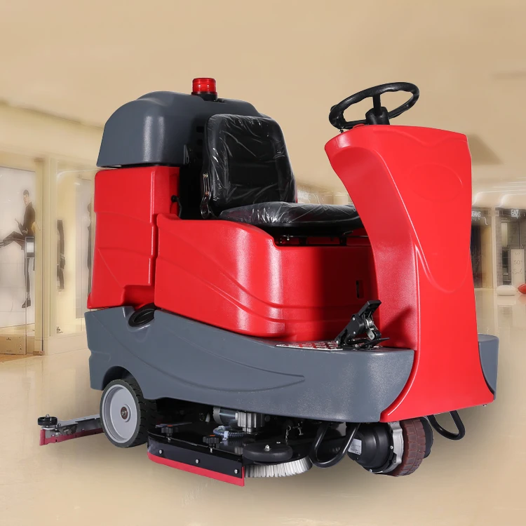 Ride-On Auto Scrubber Concrete Rotary Auto Wet And Dry Gym Floor Sweeper Scrubber Machine Cleaning Brush Warehouse For Home Use