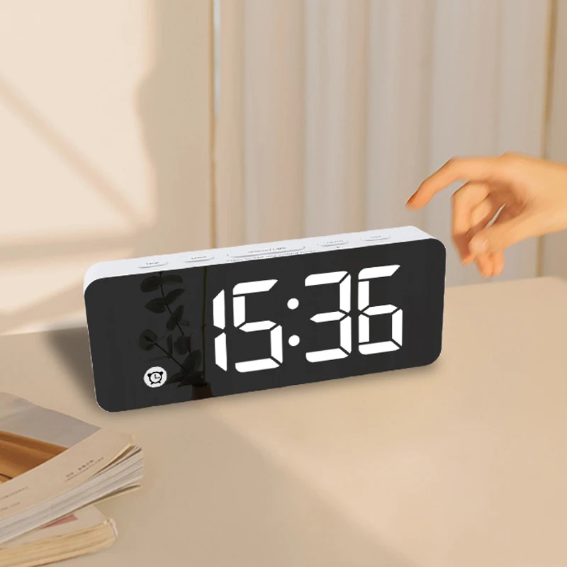 Wall Mounted Led Only Digital Table Bed Alarm Bedside Clocks Bedroom Minimal Modern Small Mini Clock