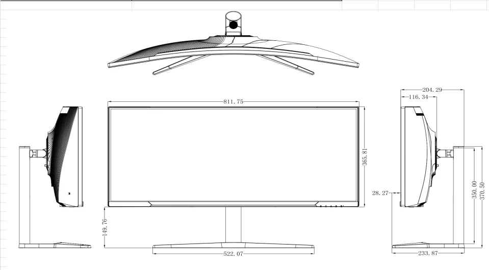 Top Selling 34 Inch 4K 165Hz Curved Computer Screen Gaming Monitor for Enhanced Gaming Experience
