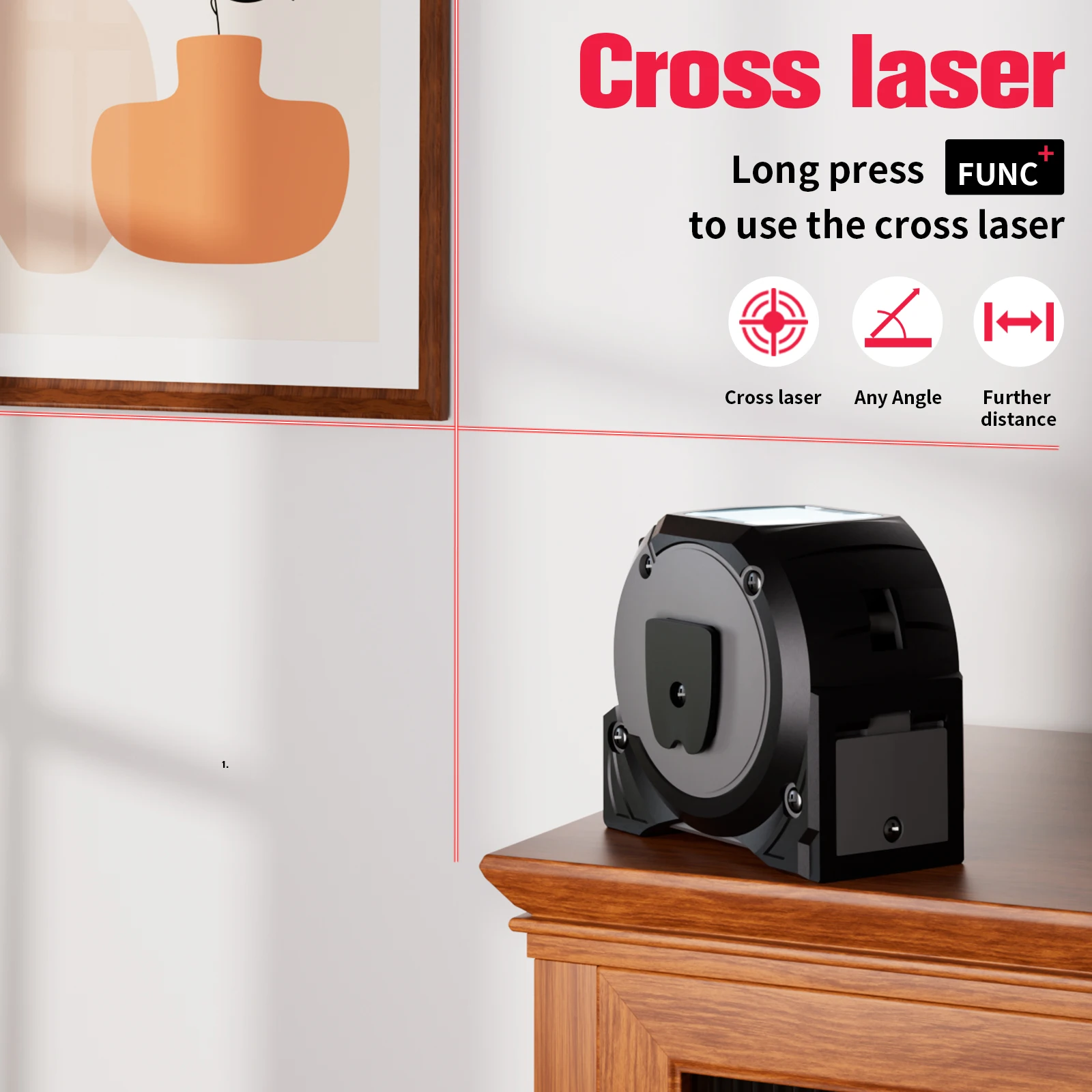 New 40M High-Precision Infrared Digital Laser Rangefinder Anti-Fall Steel Tape Measure 5m Distance Meter