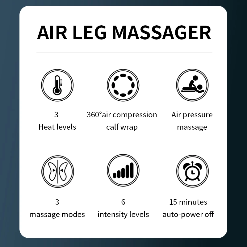2024 Amazon Hot Sale Electric Air Compression Leg Massage Machine with Heat for Circulation and Pain