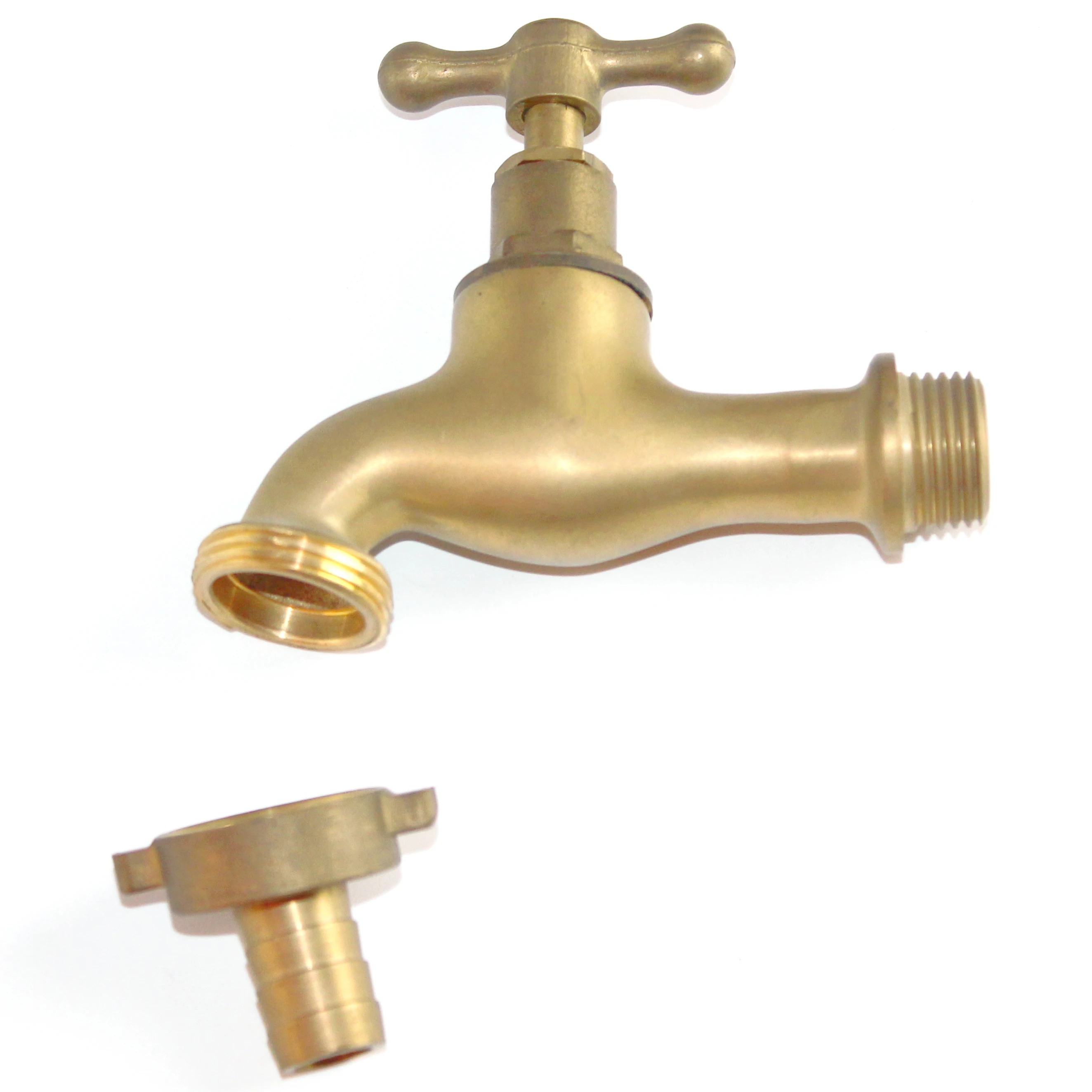 Free sample out door 3/4  brass water garden tap wall mounted bibcock for water control with Removable water nozzle