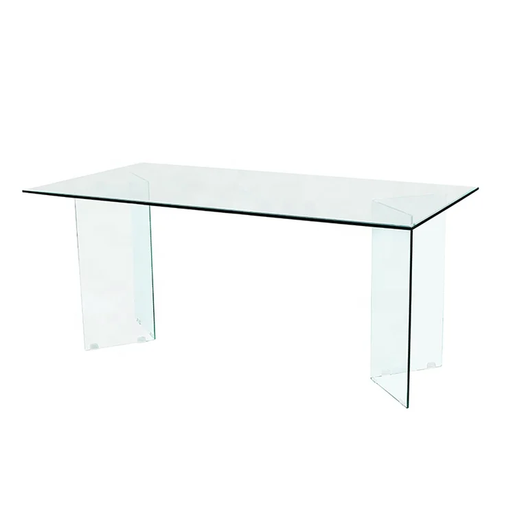New tempered glass clear coffee 10mm thickness tempered dining table modern