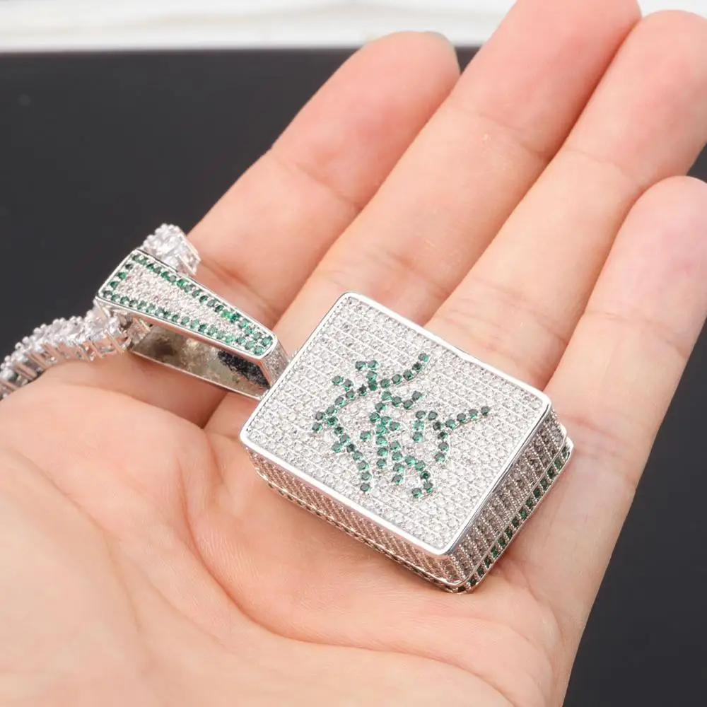 
New Arrival Mahjong Iced Out AAA CZ Prong Setting Rich Pendant 
