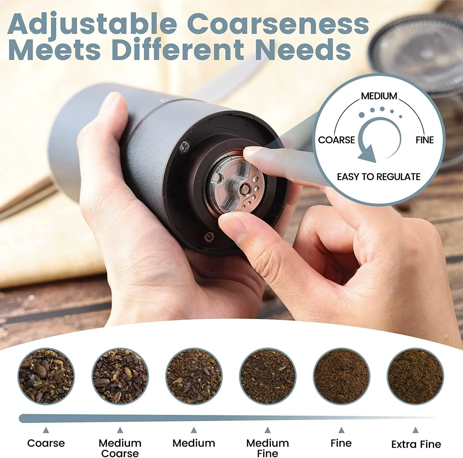 Stainless Steel Burr Small Automatic  Coffee Bean Grinder USB Rechargeable Portable Coffee Grinder for Espresso