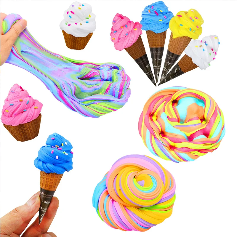 Custom Private Label Ice Cream Slime Kit False Water Fluffy Cloud Slime
