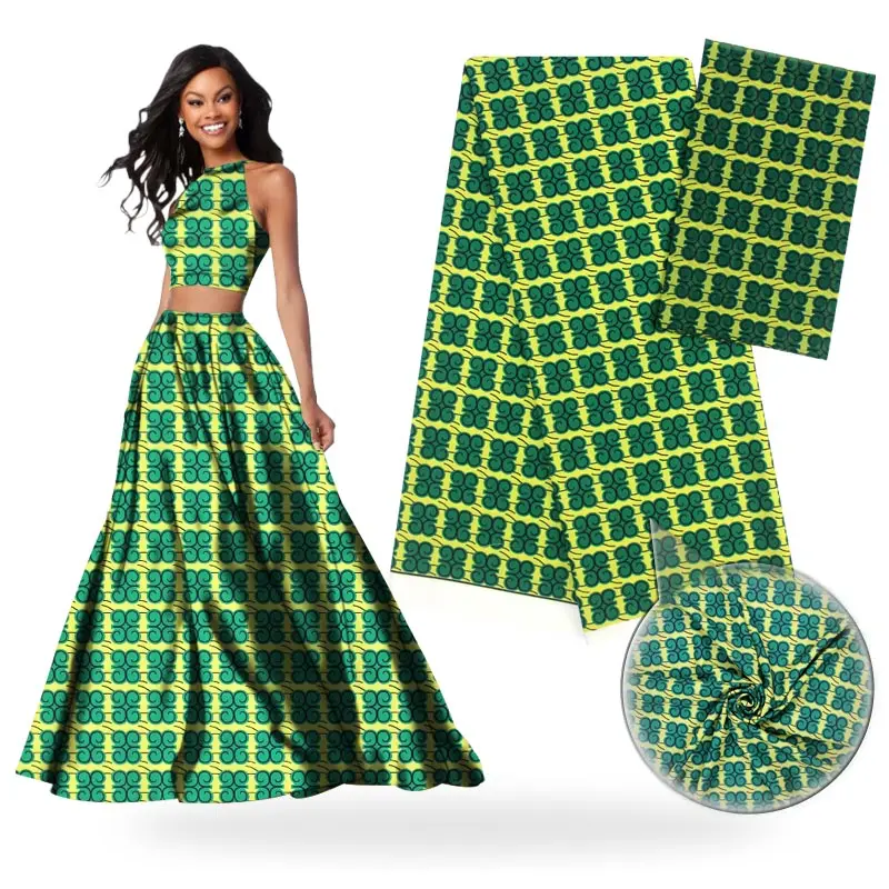 
 Ткань с африканскими восковыми принтами 4 Ярда, атласная шелковая ткань 2 ярда, шифоновая ткань 2019, новая восковая мягкая и удобная  