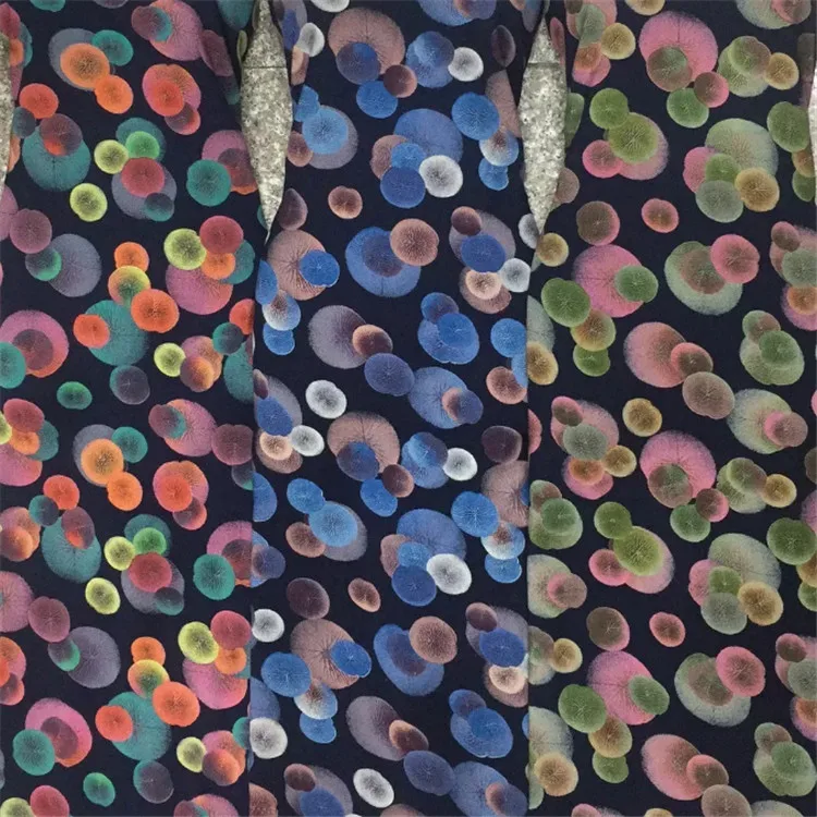 Для платьев, одежды, искусственный шелк, запас, цветочный принт, ткань, разрядный принт, искусственный шелк, ткань 110 г/м2