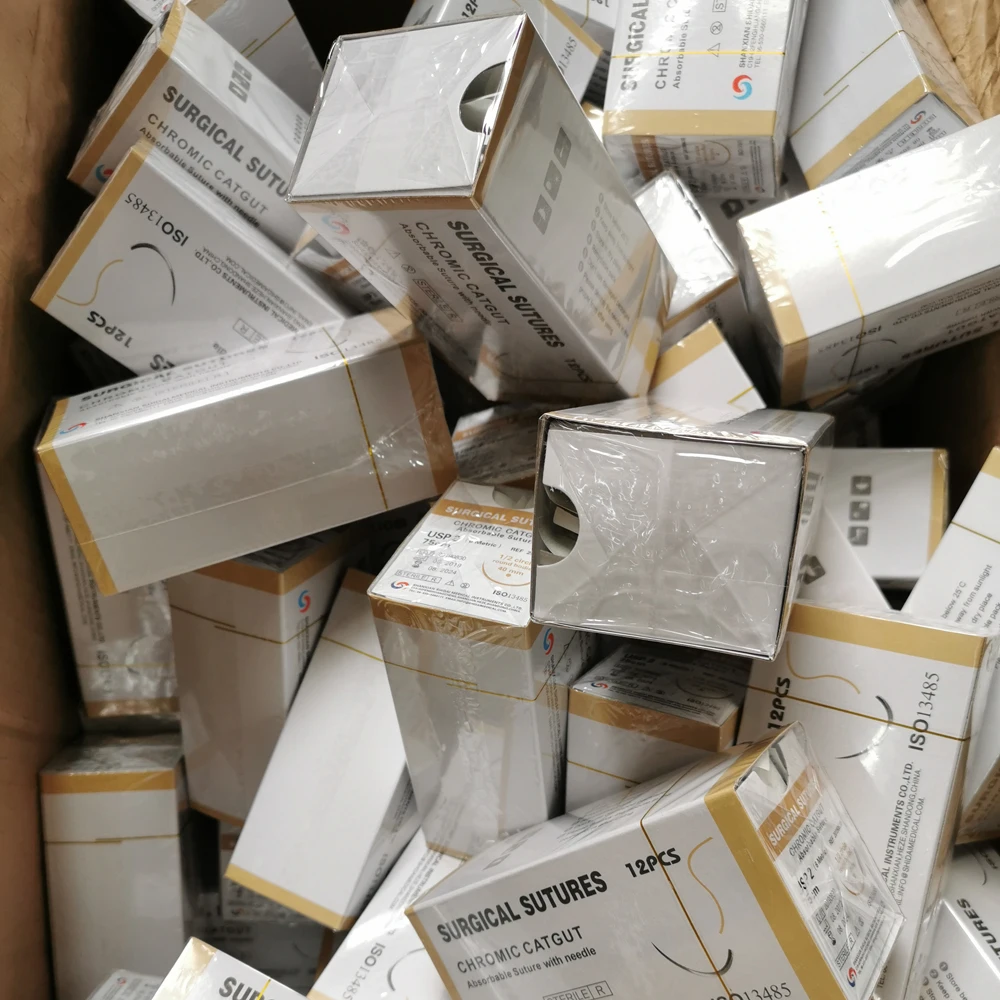 Medical Absorbable Chromic Catgut Surgical Sutures with high quality needle