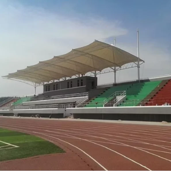 Outdoor Pvdf Tensile Architecture Membrane Swimming Pool Basketball Stadium Sport Curve Tennis Court Stadium Sport Curve Tents