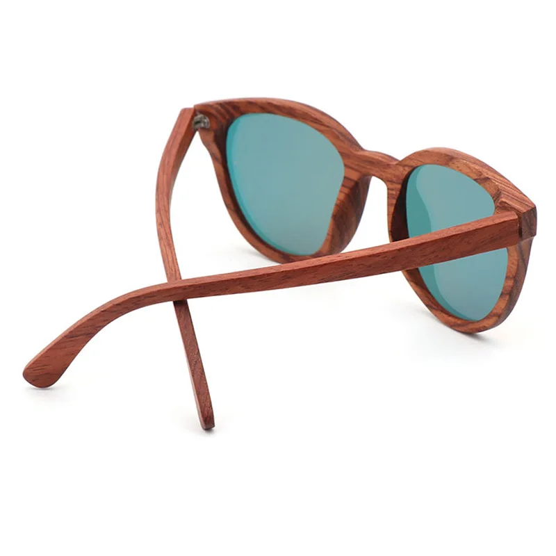 Cat 3 UV400 Polarized Wood Sun Glasses One Piece Lens Rimless Sunglasses
