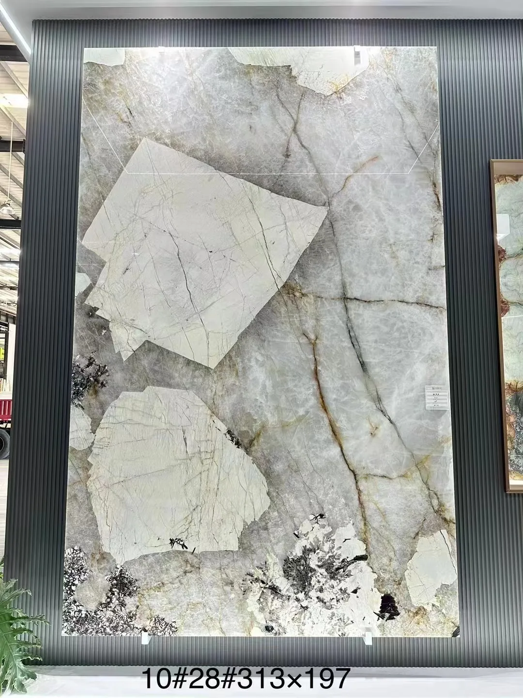 Pandora Granite For Big Tiles On Background Wall Pandora Fireplace Backlighting  With Big Crystal In Luxury Design