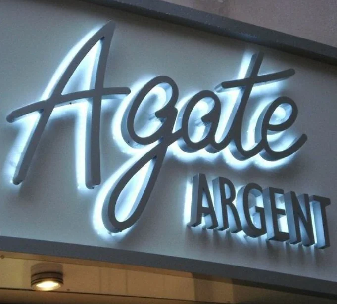 waterproof outdoor signage business name sign customized metal logo Backlit Led Logo Business Signboard