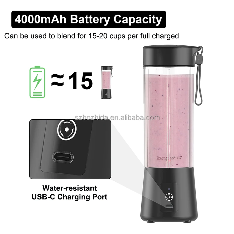 small home appliance kitchen 400ml  electric USB rechargeable portable juicer blender for making shakes and smoothies