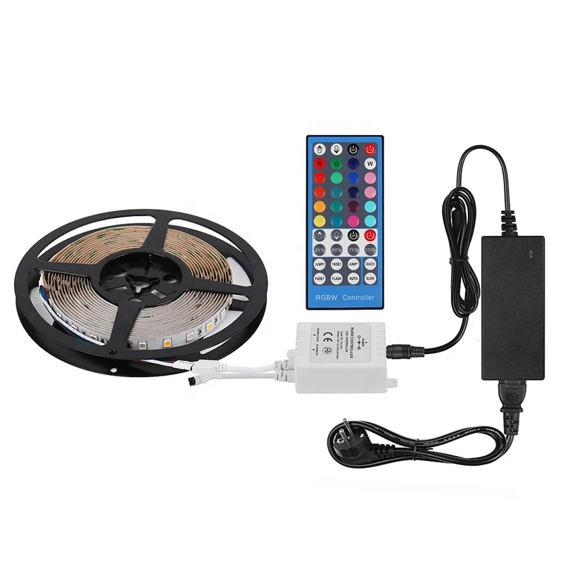 SMD5050 RGB+W Smart LED Light Strip DC24V RGBW LED Strips Kit With LED Controller Adapter For Home Lighting