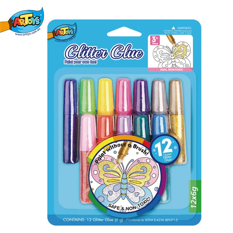 12 шт., 6 мл, нетаксический блестящий клей, используемый для детей, набор ручной работы