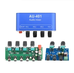 DC 5V-12V AU-401 2/4 входной канал 1 выходной звуковой сигнал микшерный пульт модуль DJ микшер усилитель управления стерео доска