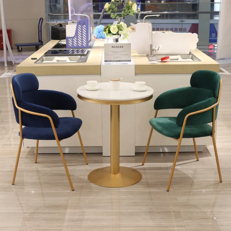 Factory price white black round marble top metal foot coffee bar tables for bar