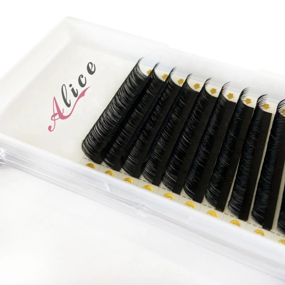 Wholesale faux mink extensions Korean PBT Fiber 0.03mm 0.05mm 0.07mm lash extensions with custom private label