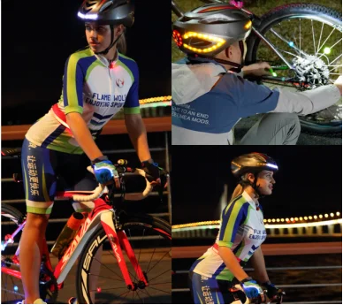 Smart Night Riding Commuter Bike Road Bike Helmet with Turn Signal Led Flashing Adult Male Female