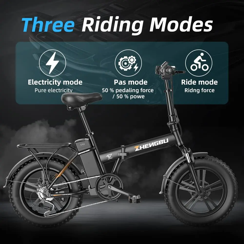 Дешевый ZHENGBU F6 20 дюймов 350 Вт 500 750 36 В 48 в 10 Ач 15 Shimano 7 скоростной складной электрический велосипед с толстыми шинами Электрический