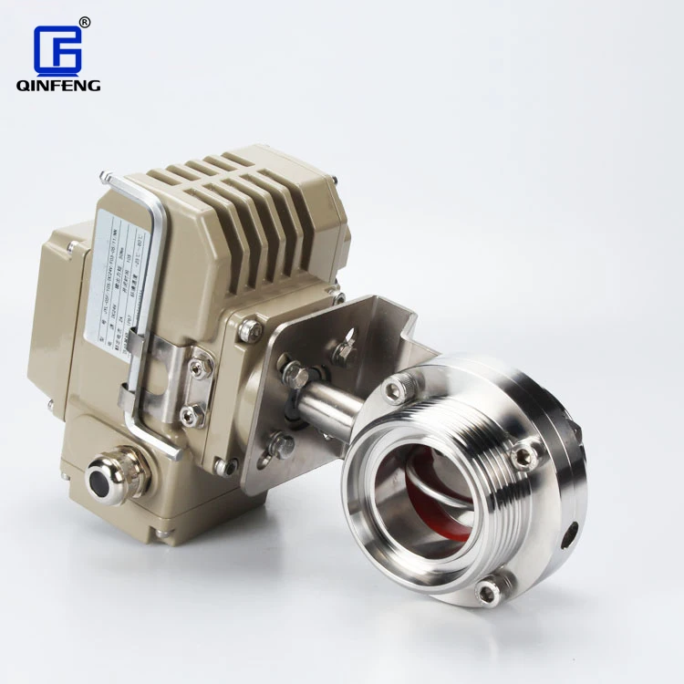 QINFENG нержавеющая сталь CF8 Cf8m 304/316L резьбовой санитарный Электрический привод Дроссельный клапан для очистки воды