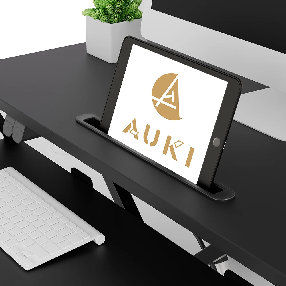 AUKI Economical Office Workstation Height Adjustable Desk Converter,Electric Stand Up Desk