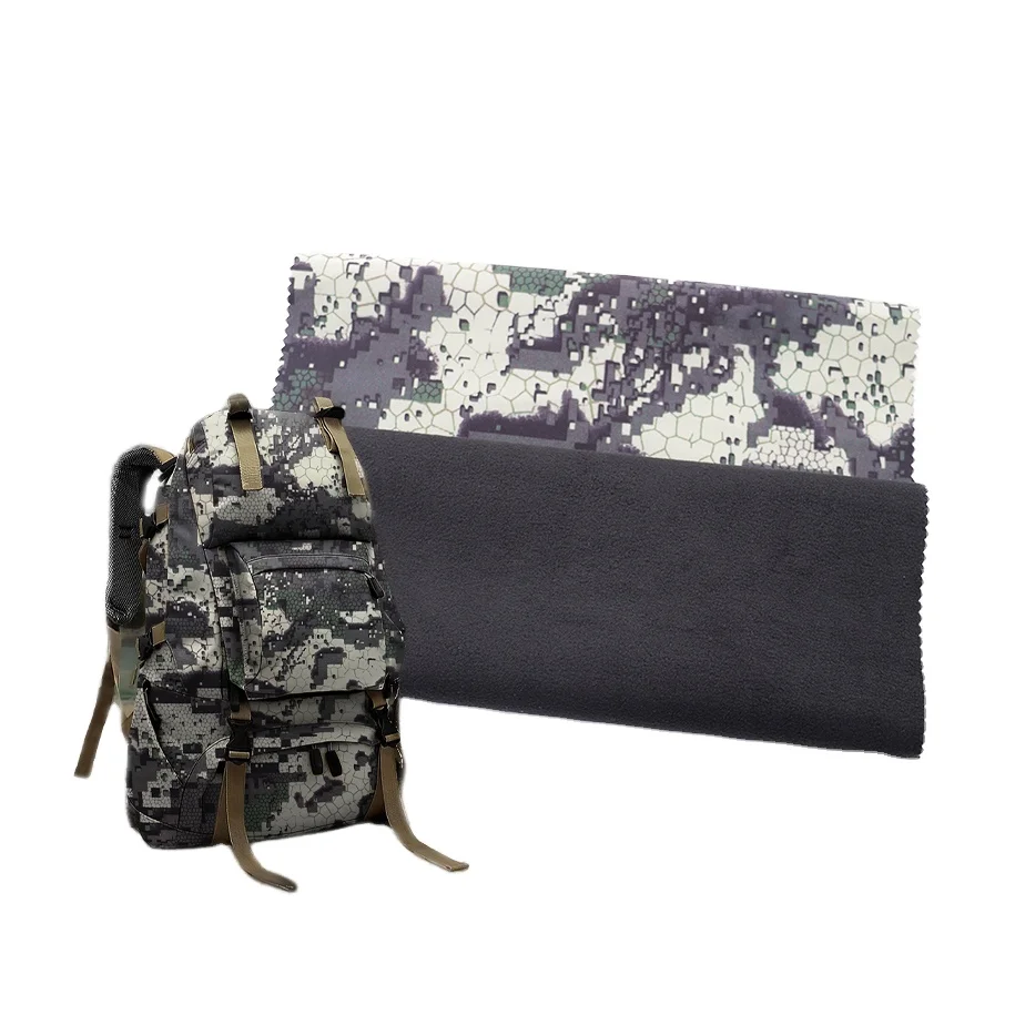 Camouflage Waterproof 4 Way Spandex Tpu Polar Fleece 3 Layer Functional Fabric For Outdoor Jacket