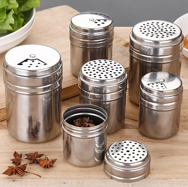 Stainless Steel Salt Pepper Shaker Spice Containers Salt Pepper Bottle For Kitchen Home