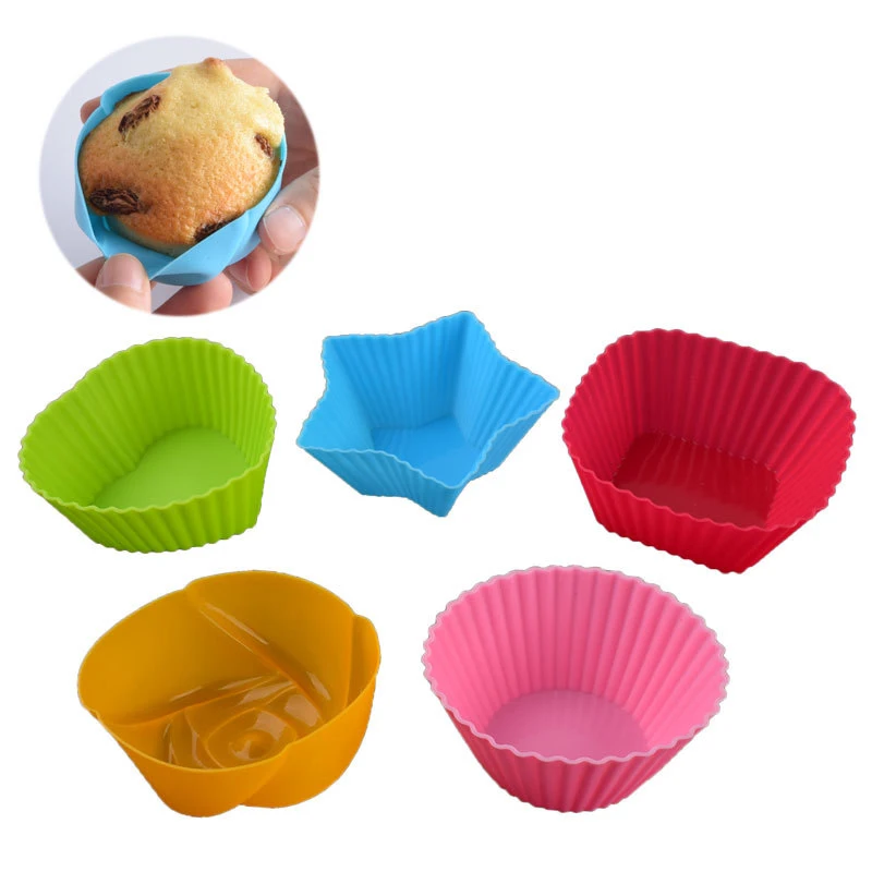 New product Hot Sale Reusable Food Grade Silicone Baking Cups Cupcake Liners Non-Stick Muffin Molds
