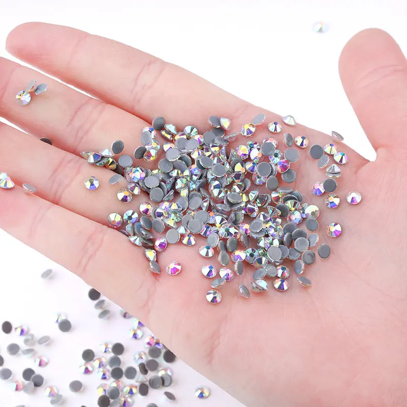 Прозрачные стразы Pujiang Crystal Ab Ss3-ss50 с горячей фиксацией плоские ткань для шитья одежды камни DMC