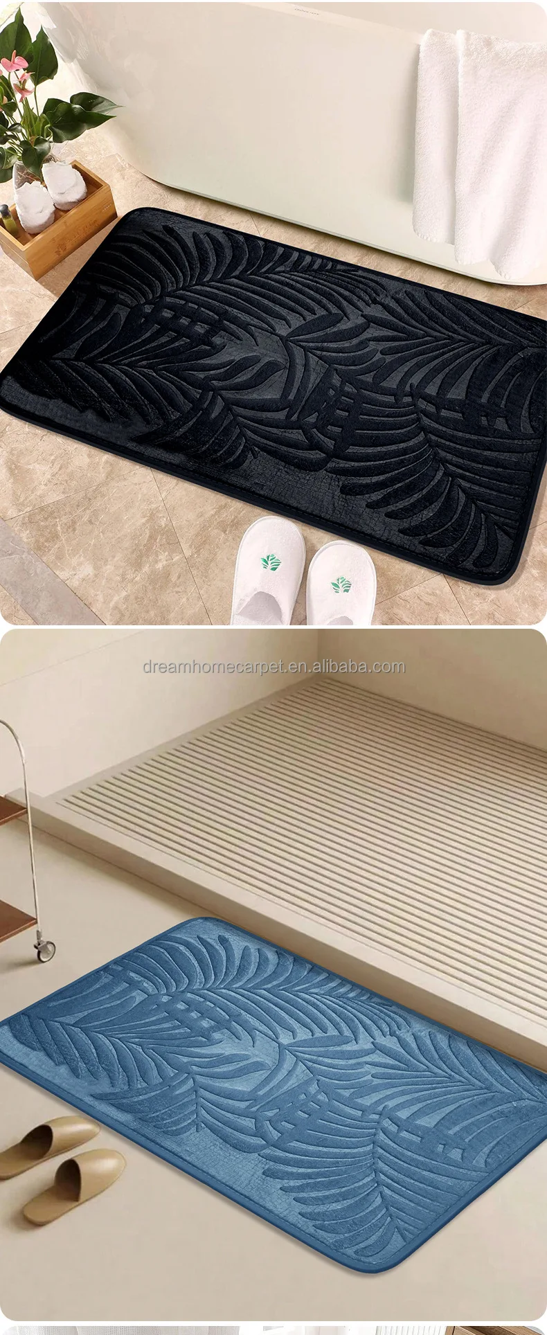 Cheap 3D Pebble Stone Soft Quick Dry Super Water Absorb Non Slip Memory Foam Bath Mat for Bathroom
