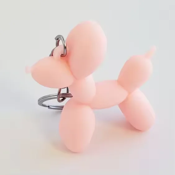 Custom logo Fashion Keychain Balloon Dog Soft Rubber Dog Keychains for Women Bag Pendant Key Ring Key Chain