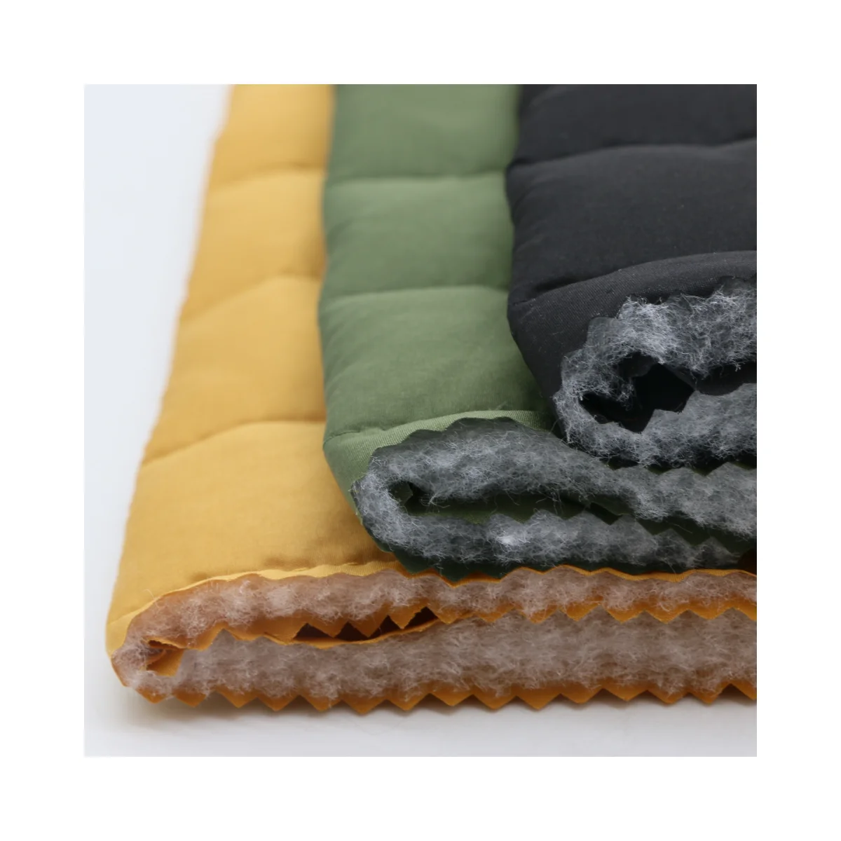 High Quality Cheap Price Waterproof Double Faced 300T Pongee+80g Cotton 5CM Straight Quilting fabric for jacket